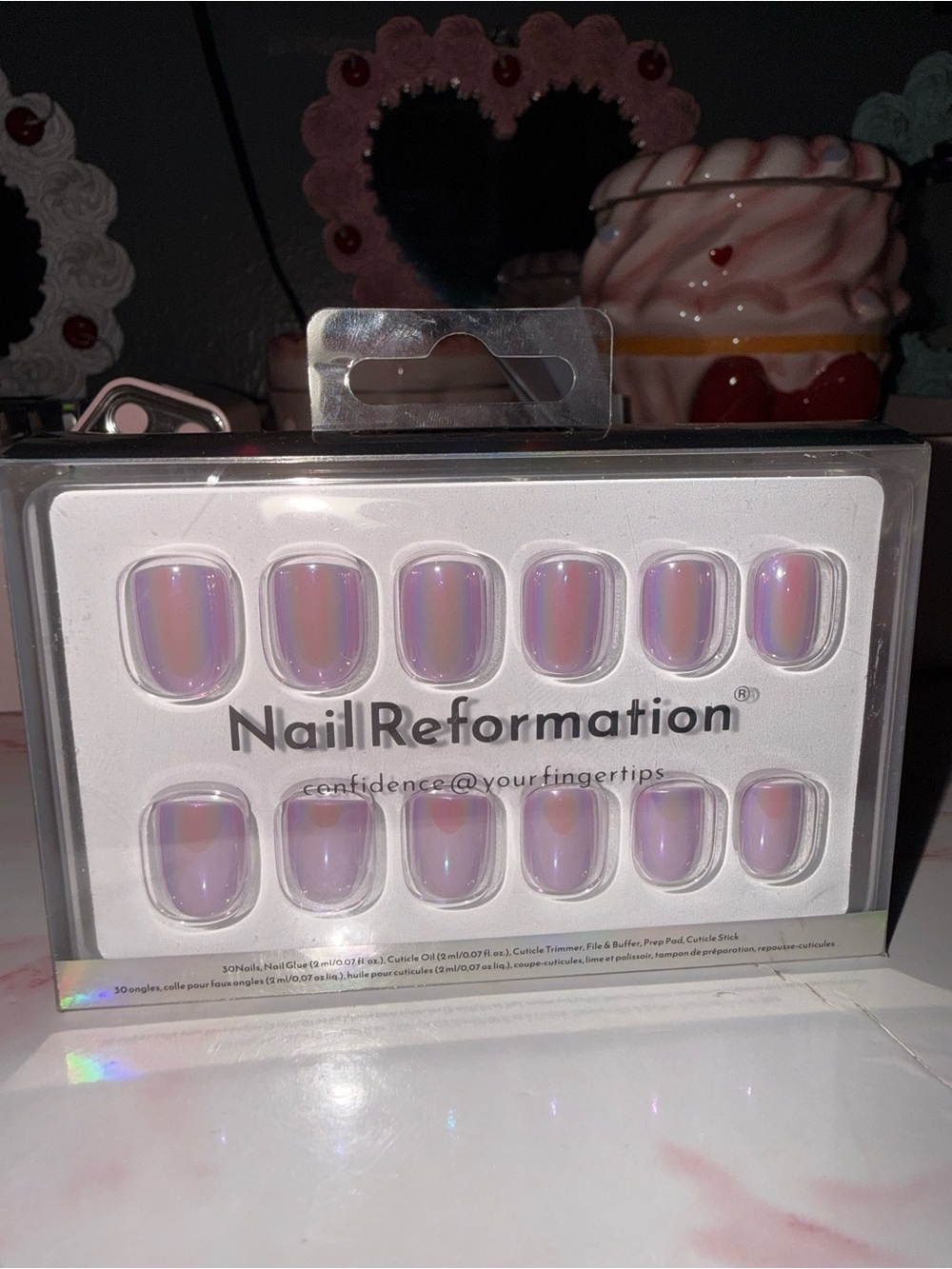 Nail Reformation Purple Iridescent Short Square Press-On Nails - Picture 4 of 5